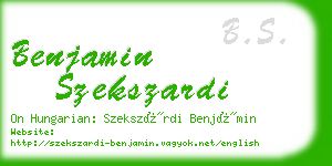 benjamin szekszardi business card